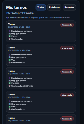 Pantalla móvil de turnos en Orbyta